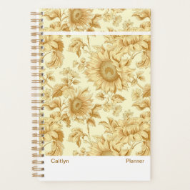 Agenda Modern Yellow Sunflower Floral Planner
