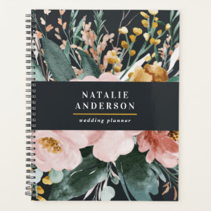 Agenda Moderna acuarela floral y follaje elegante