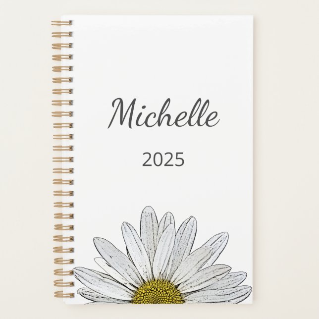 Agenda Moderna Daisy 2025 Elegante Script Floral Botánico (Anverso)