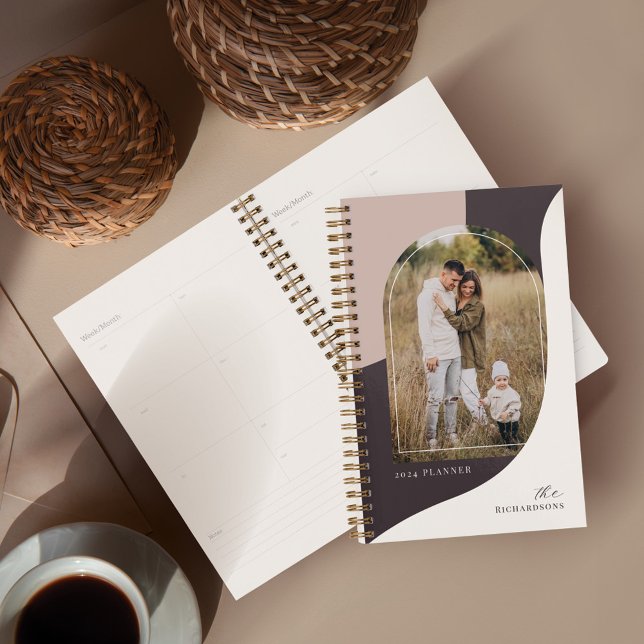 Agenda Moderna familia de Arcos de Abstracto Mínimo Foto  (Modern Minimal Abstract Arch family Photo Stylish Planner)
