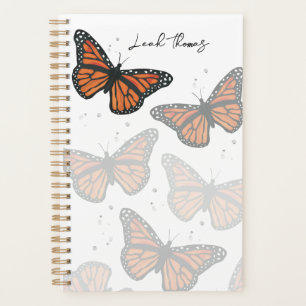Agenda Moderna Mariposas Monarca Simple Elegante Guión