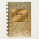 Agenda Moderna moda de lujo purpurina oro personalizado<br><div class="desc">Encuadernador personalizado con diseño moderno de gradiente dorado.
Purpurina de oro planner de oro de moda de lujo.
Puede cambiar fácilmente el texto.</div>