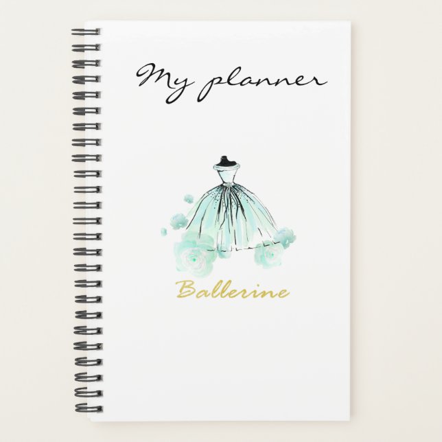 Agenda Moderna Moda elegante color de agua Moda azul (Anverso)