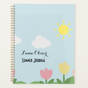 Agenda Moderna temática de verano Nombre Planner de tapa 