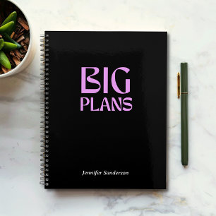 Agenda Moderna Typografía Planner Personalizado Black 202