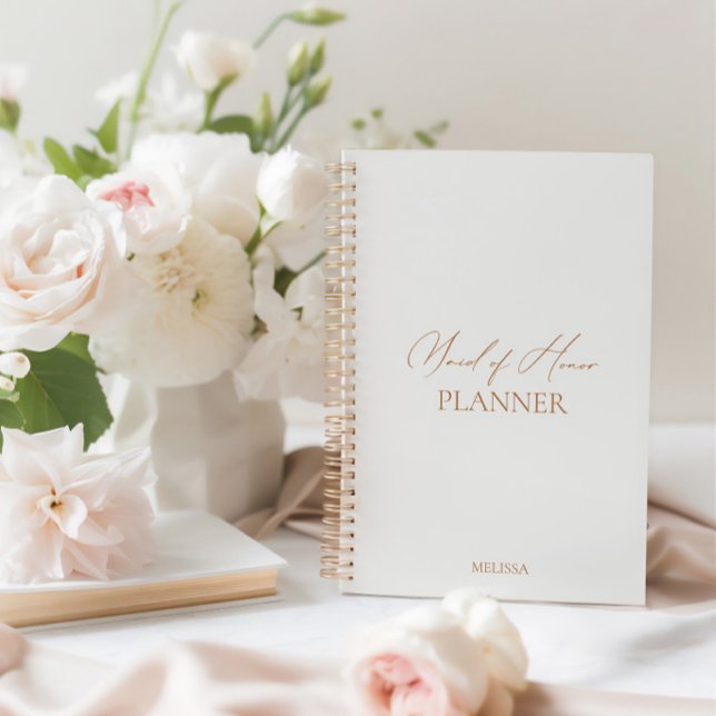 Agenda Moderna y elegante empleada doméstica del planific (Modern Elegant Maid of Honor Wedding Planner)