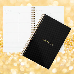 Agenda Moderna y elegante moda Black Gold Semanal y Mensu