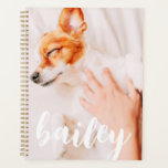 Agenda Moderna y lúdica foto de Mascota de Moda simple y<br><div class="desc">Este diseño sencillo y clásico está compuesto por tipografía de la síspera y añada una foto personalizado de su mascota.</div>