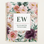Agenda Modernas acuarelas florales y elegantes recetas de<br><div class="desc">Moderna acuarela escritura floral elegante recetas de horneado planner diseño de cuaderno de chicas rosadas. En tendencia floral,  follaje hermoso diseño botánico. Parte de una colección moderna.</div>