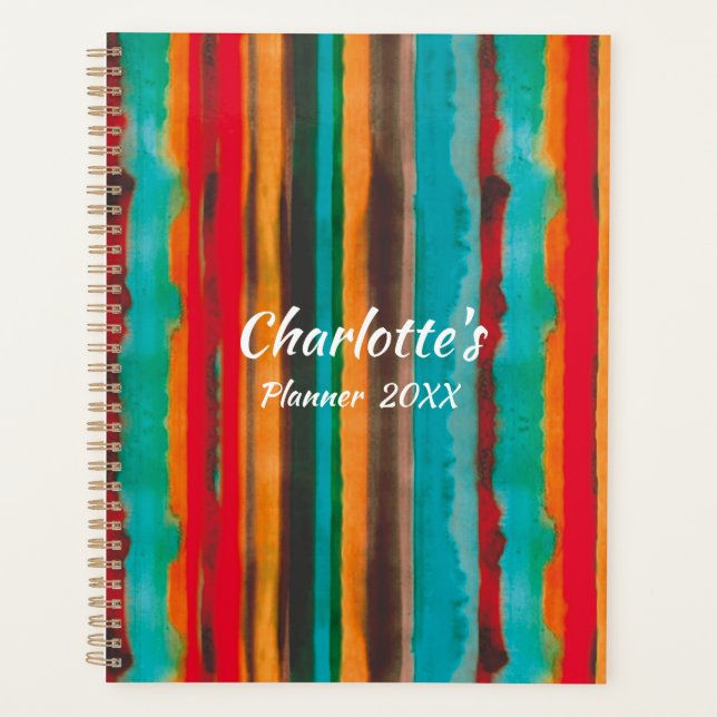 Agenda Modernas franjas de moda personalizadas (Anverso)