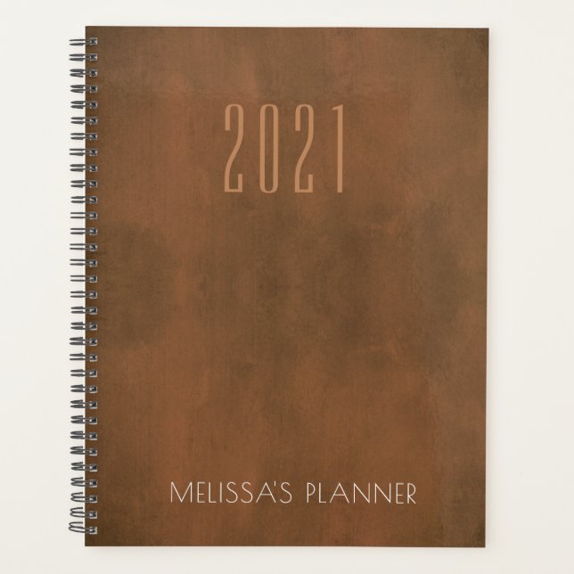 Agenda Moderno 2021 Elegante Nombre Personalizado (Anverso)