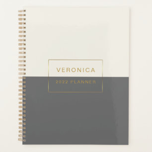Agenda Moderno 2022 Gris Mensual/Semanal Planner