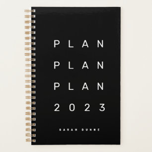 Agenda Moderno 2023 Black Monthly Weekly No Fecha