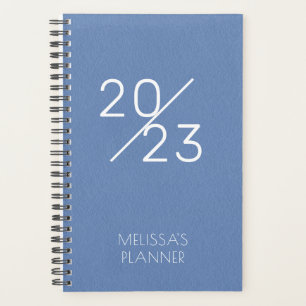 Agenda Moderno 2023 Elegante nombre azul personalizado