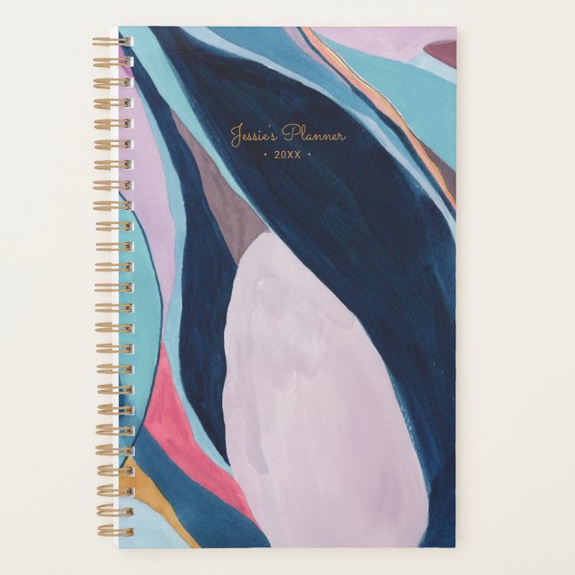 Agenda Moderno Abstract Art Personalized Planner (Anverso)