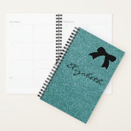 Agenda Moderno Aqua Purpurina Girly Personalizado