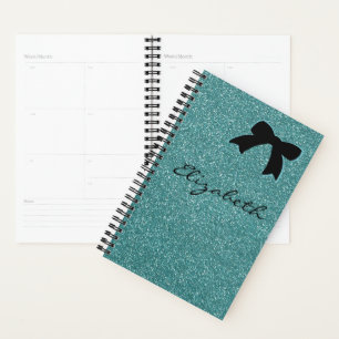Agenda Moderno Aqua Purpurina Girly Personalizado