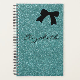 Agenda Moderno Aqua Purpurina Girly Personalizado