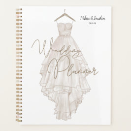 Agenda Moderno Boho Pink Elegant Floral Wedner Planner