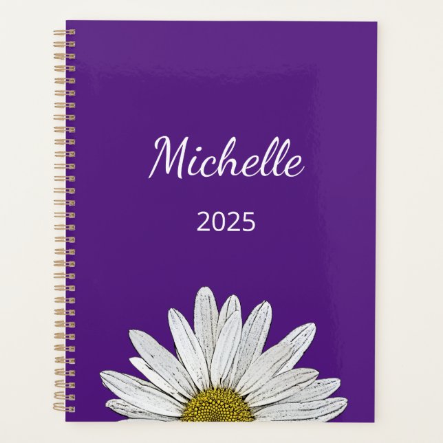 Agenda Moderno Daisy 2025 Script de moda Purple (Anverso)