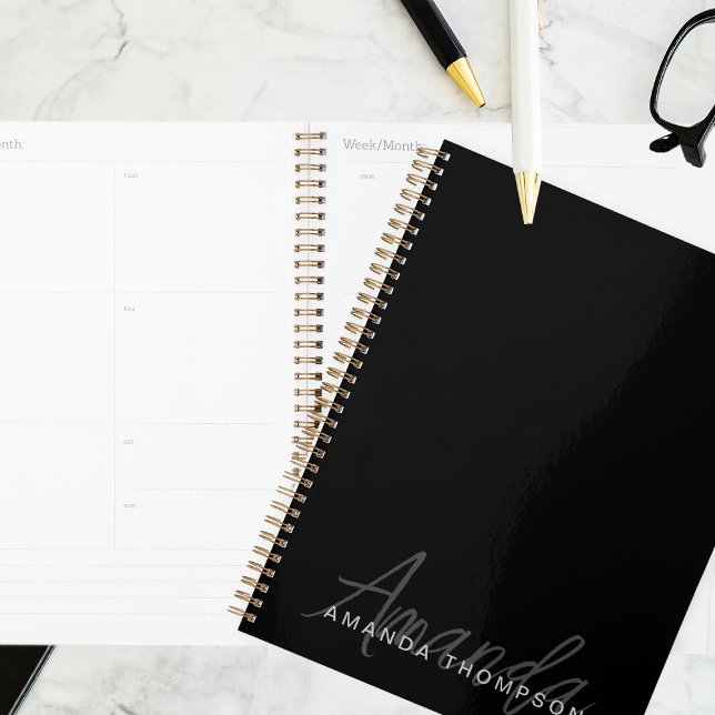 Agenda Moderno Elegante Personalizado Con Monograma Nombr (Subido por el creador)