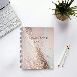 Agenda Moderno, elegante, purpurina, dorado-plateado<br><div class="desc">Moderno,  purpurina,  elegante planificador. Solo edita tu producto en unos minutos. Puede cambiar el tipo de letra/tamaño/color y la posición utilizando "personalización adicional".</div>