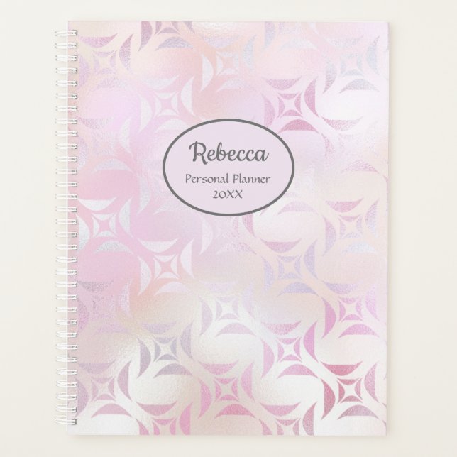 Agenda Moderno Glam Pink Silver Personaliza el Planner de (Anverso)