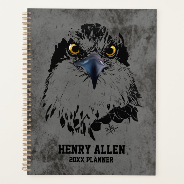 Agenda Moderno Gris gris negro Osprey Rey de Aves (Anverso)