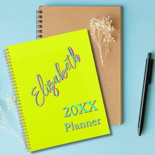 Agenda Moderno Guay Neon Chartreus Semanal y Mensual 2025
