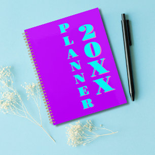 Agenda Moderno Guay Neon Purple Weekly y Mensual 2025