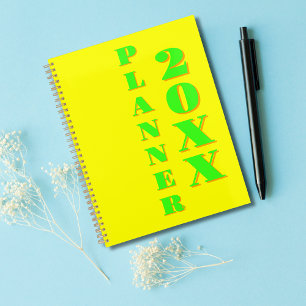 Agenda Moderno Guay Neon Yellow Weekly y Mensual 2025