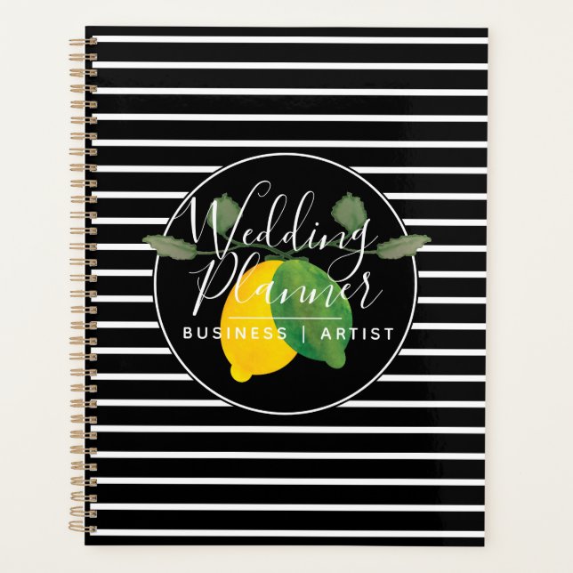 Agenda Moderno Lime Lemon Watercolor Limoncillo Boda (Anverso)