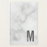 Agenda Moderno Monograma en negrita personalizado y plani<br><div class="desc">Diseño de Monograma Moderno con letra monográfica personalizada "M" y nombre en negrita moderna sans serif estilo tipo de letra.</div>