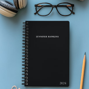Agenda Moderno negocio simple de personal blanco y negro