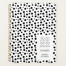 Moderno Personalizado De Lunares En Blanco Y Negro