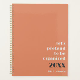 Agenda Moderno Personalizado Organizado Naranja Melocotón