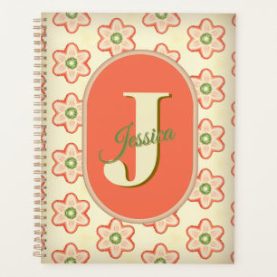 Agenda Moderno plan de monograma Personalizado retro