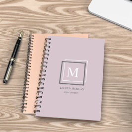 Agenda Moderno plan personalizado monograma púrpura pasto