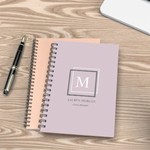 Agenda Moderno plan personalizado monograma púrpura pasto