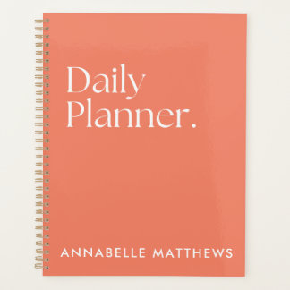 Agenda Moderno Planner Diario Rojo Rosado Coral Con Monog