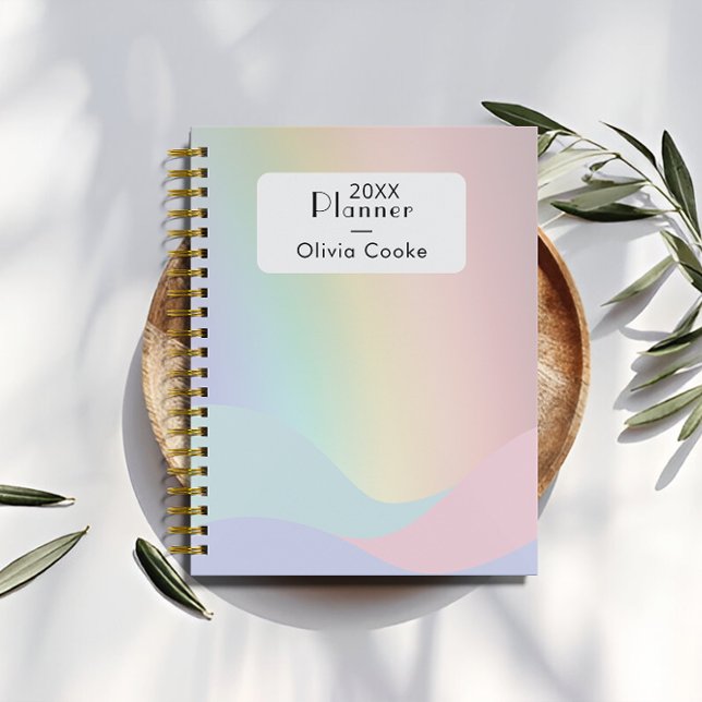 Agenda Moderno Planner Digital Rainbow con nombre persona (Modern Rainbow Digital Planner With Custom Name)