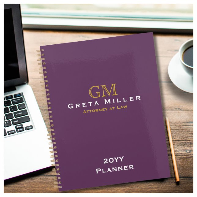 Agenda Moderno Plum Executive Planner Monograma Purple Go (Subido por el creador)