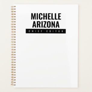 Agenda Moderno profesional minimalista en blanco y negro
