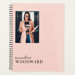 Agenda Moderno Profesional Photo Peach Pink Personalizado
