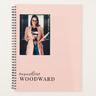 Agenda Moderno Profesional Photo Peach Pink Personalizado