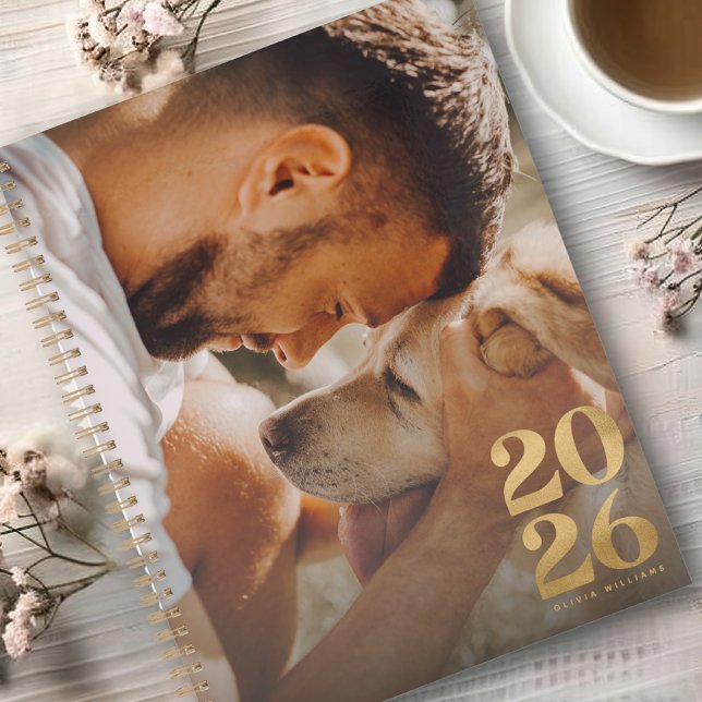 Agenda Moderno Relieve metalizado dorado de foto Personal (Subido por el creador)