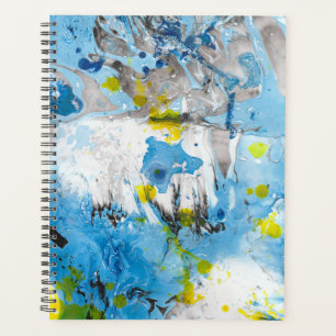 Agenda Moderno Resumen Amarillo de plantilla verde azul t