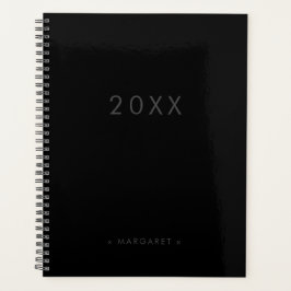Agenda Moderno simple todo negro personalizado