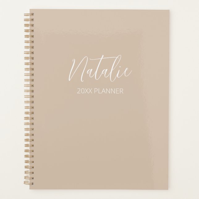 Agenda Moderno Tan Personalizado Planner (Anverso)
