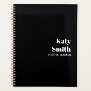 Agenda Moderno tipo negro semanal inicio mensual en cualq